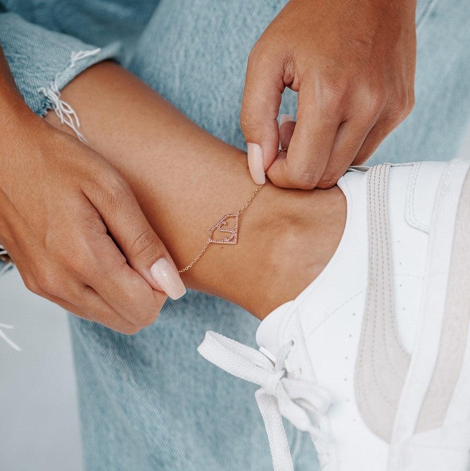 PERSN by Rauschmayer - Anklet - Diamond-Shaped Frame Anklet