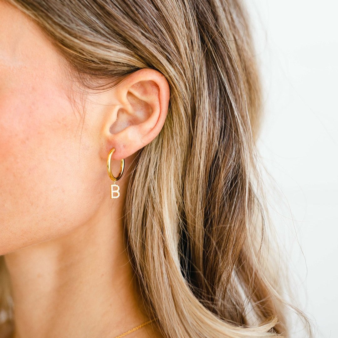 PERSN by Rauschmayer - Earrings - Lily Initials Earrings (7/8in.)